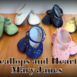 Scallops and Hearts...Darling Leather-Look Scalloped and Heart-Punched Mary Janes! The Perfect Finish!