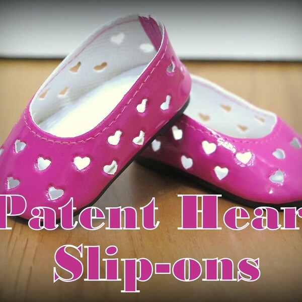 Pink Raspberry Patent Heart Slip-Ons! Perfect for Valentine's Day or Every Day! Easy On Shoes...and Sure to Be Favorites for Years to Come!
