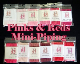 Ready to Sew Mini-Piping...Reds and Pinks...Perfect for Doll, Baby, Children, and Heirloom Sewing...Absolute Favorites In My Sewing Stash!