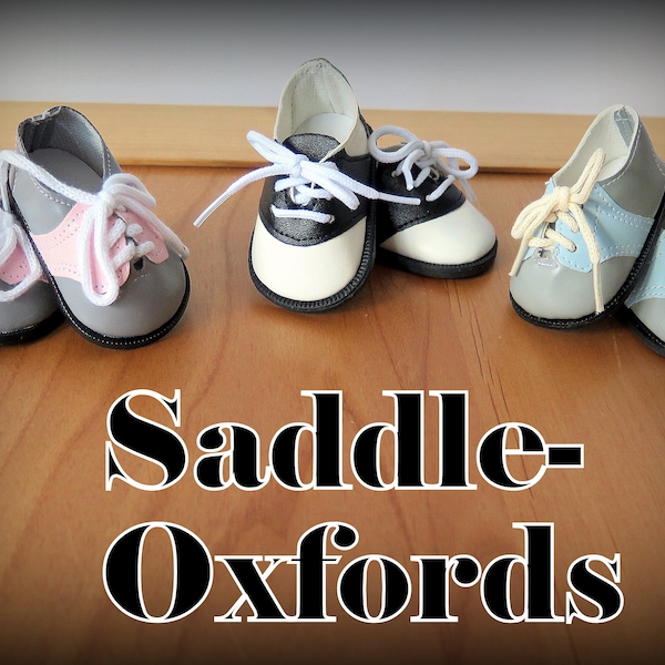 No Fifties Ensemble is Complete Without Saddle Oxfords!  Add Bobby Socks and Your 18" Doll is off to the Hop!