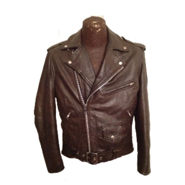 Vintage 80s 1980s Leather Dark Brown Biker Motorcycle Jacket M Punk Marlon Brando The Wild One