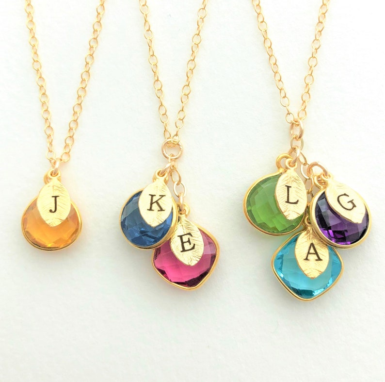 etsy birthstone necklace