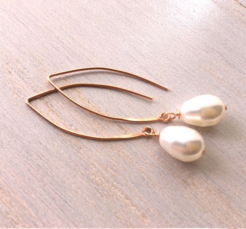 rose gold bridesmaid earrings