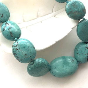 Turquoise Necklace, Natural Genuine Blue Green Turquoise Necklace, Gorgeous Bold Chunky Nugget Turquoise, Statement Turquoise Necklace
