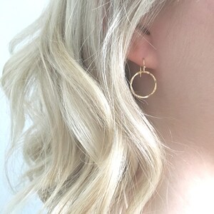 Gold Hoop Earrings, Round Hammered Hoop Earrings, Small Hoop earrings, Gold Filled Earring wires