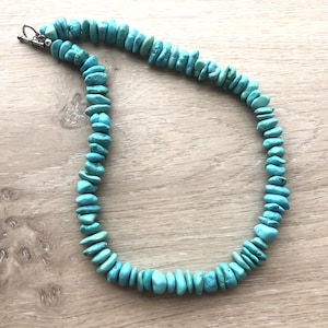 Turquoise Necklace, Natural Genuine Turquoise, Everyday Nugget Turquoise, Sterling Toggle Closure