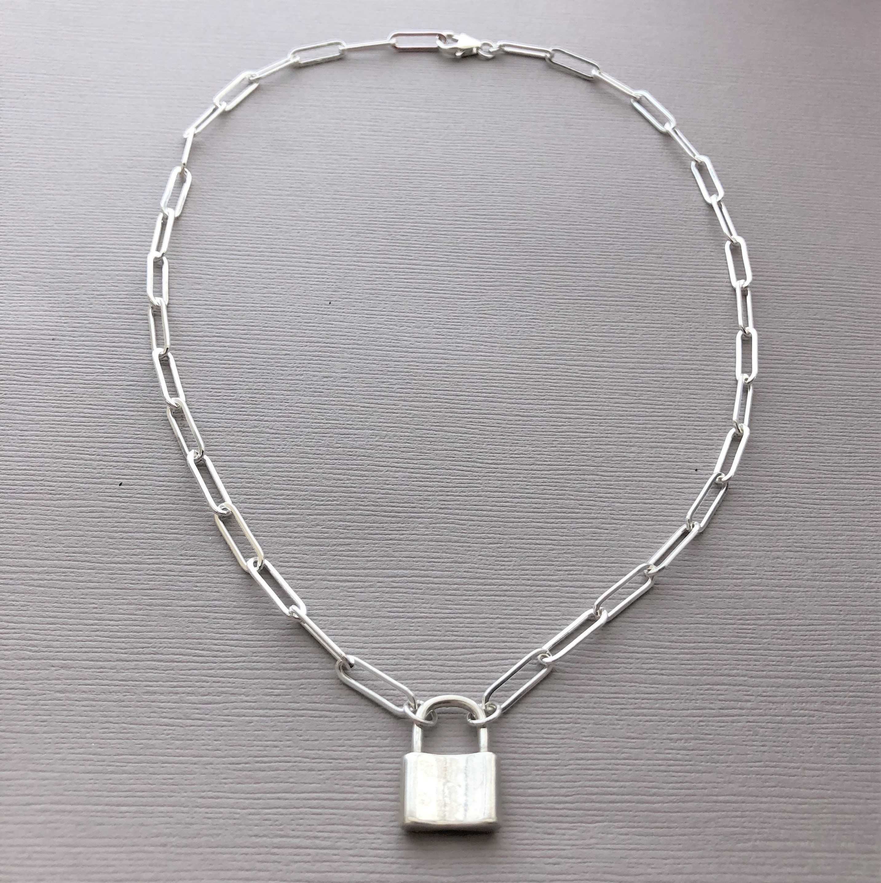 Sterling Lock Necklace Lock Necklace Lock Pendant Necklace Etsy Australia