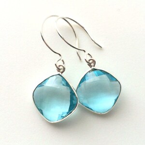 Aquamarine Sterling Silver Earrings: March Birthstone Jewelry