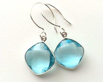 Aquamarine Sterling Silver Earrings: March Birthstone Jewelry