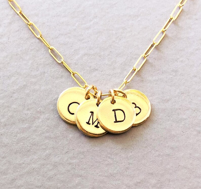 Paperclip Chain Initial Necklace Rectangle Chain Initial Etsy