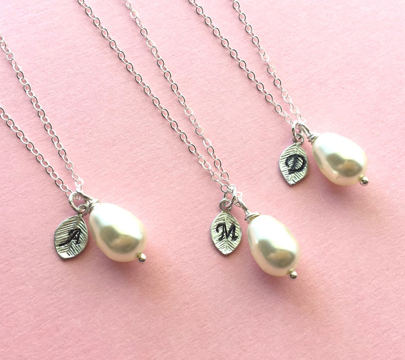 Silver Pearl Necklace Teardrop Pearl Necklace - Etsy