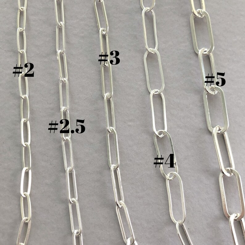 Paperclip Chain Initial Necklace Sterling Silver Paperclip Etsy