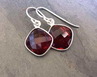 Garnet Earrings, January Birthstone Earrings, Bridesmaids Burgundy Earrings, January Birthstone Earrings, Perfect January Birthday Gift