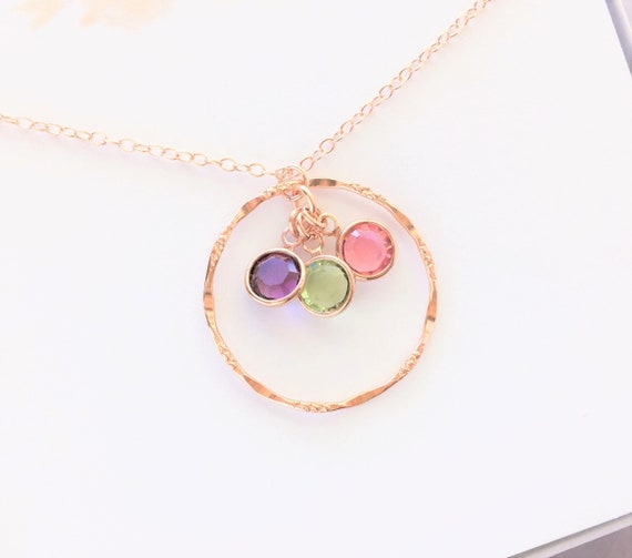 Rose gold birthstone necklace discount