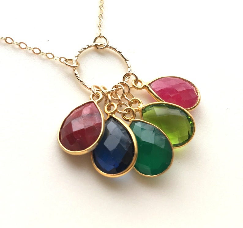 Gift for Grandmothers Custom Birthstone Necklace Mom Gift Mother/'s Day Birthstone Necklace Mother/'s Day Jewelry Birthstone Charms