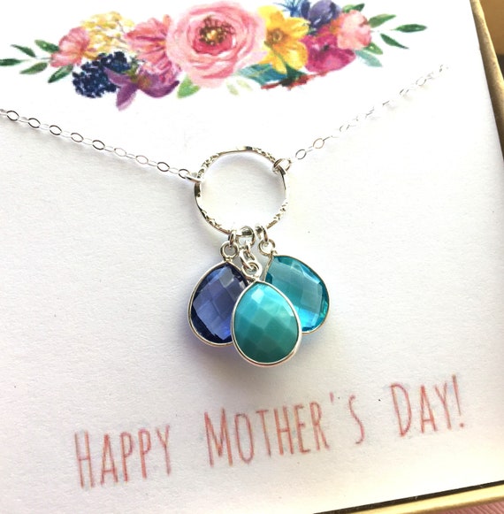 mothers day birthstone necklace etsy
