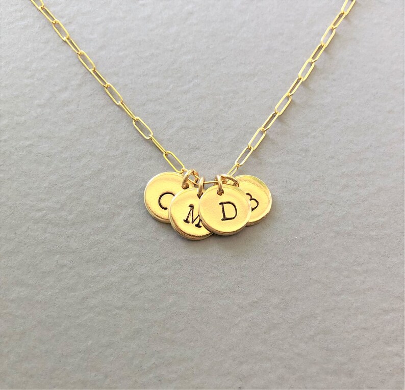 Paperclip Chain Initial Necklace Rectangle Chain Initial Etsy