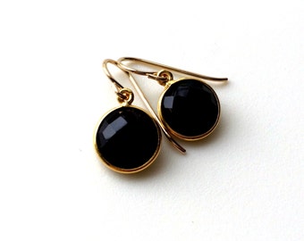 Black Onyx Gold Vermeil Earrings: Classic Gemstone Drops