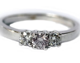 Natural Light Pink diamond center 14K white gold engagement ring