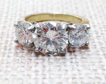 Two tone engagement ring, gold and diamonds