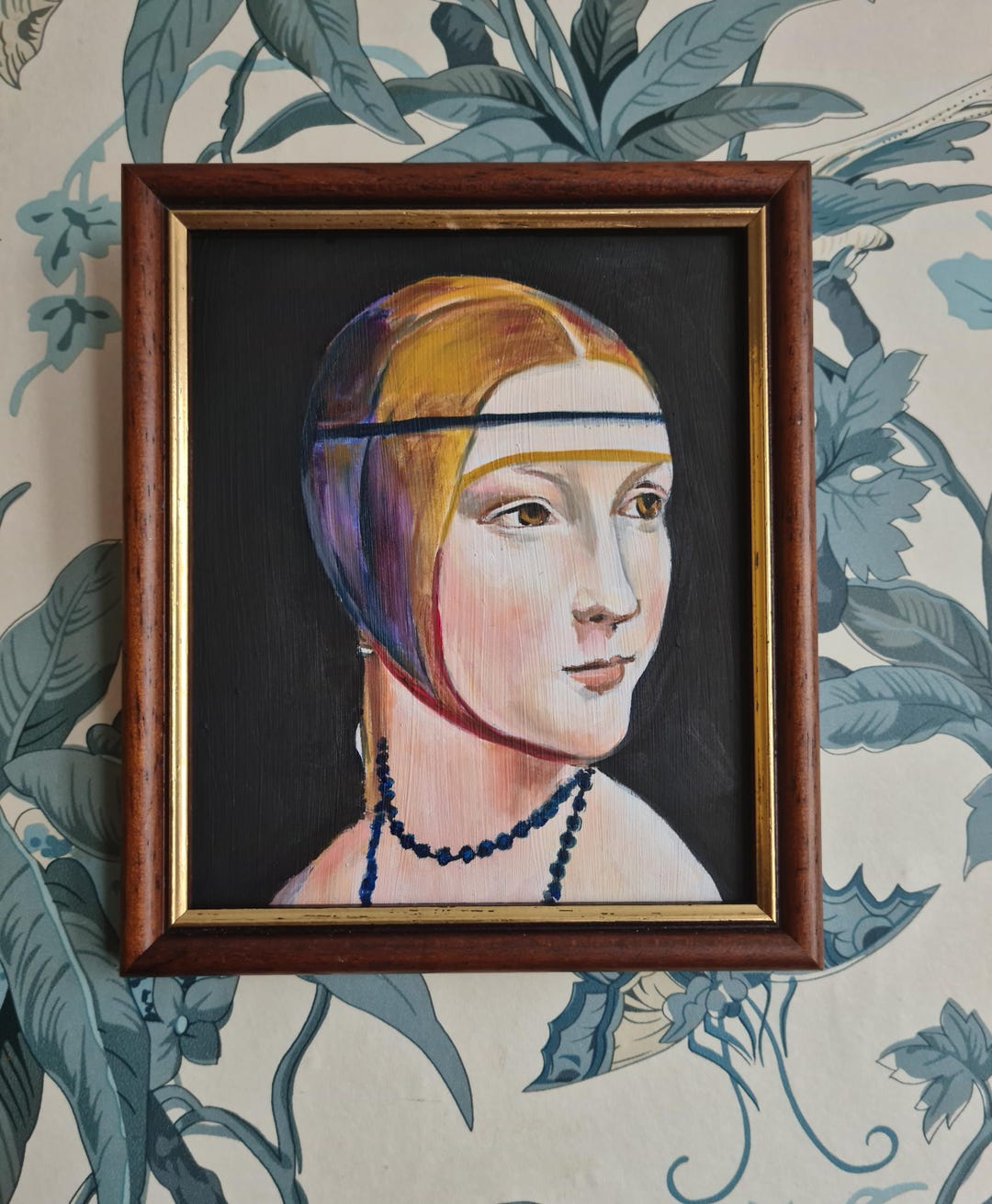 Portrait of Leonardo Woman , Small Original Oil Painting , - Etsy
