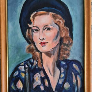 Vintage Portrait of a Woman , Small Original Oil Painting - Etsy
