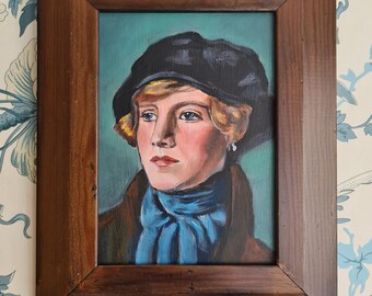 Vintage Portrait of a Woman , Small Original Oil Painting - Etsy