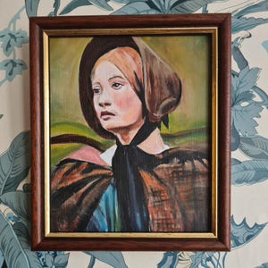 Portrait of Jane Eyre , Small Original Oil Painting