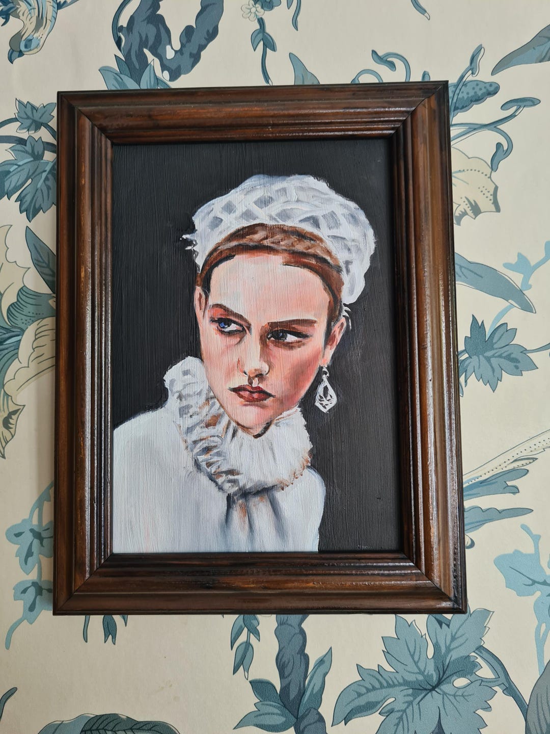 Small Original Oil Painting Portrait of a Woman With a Ruff - Etsy ...