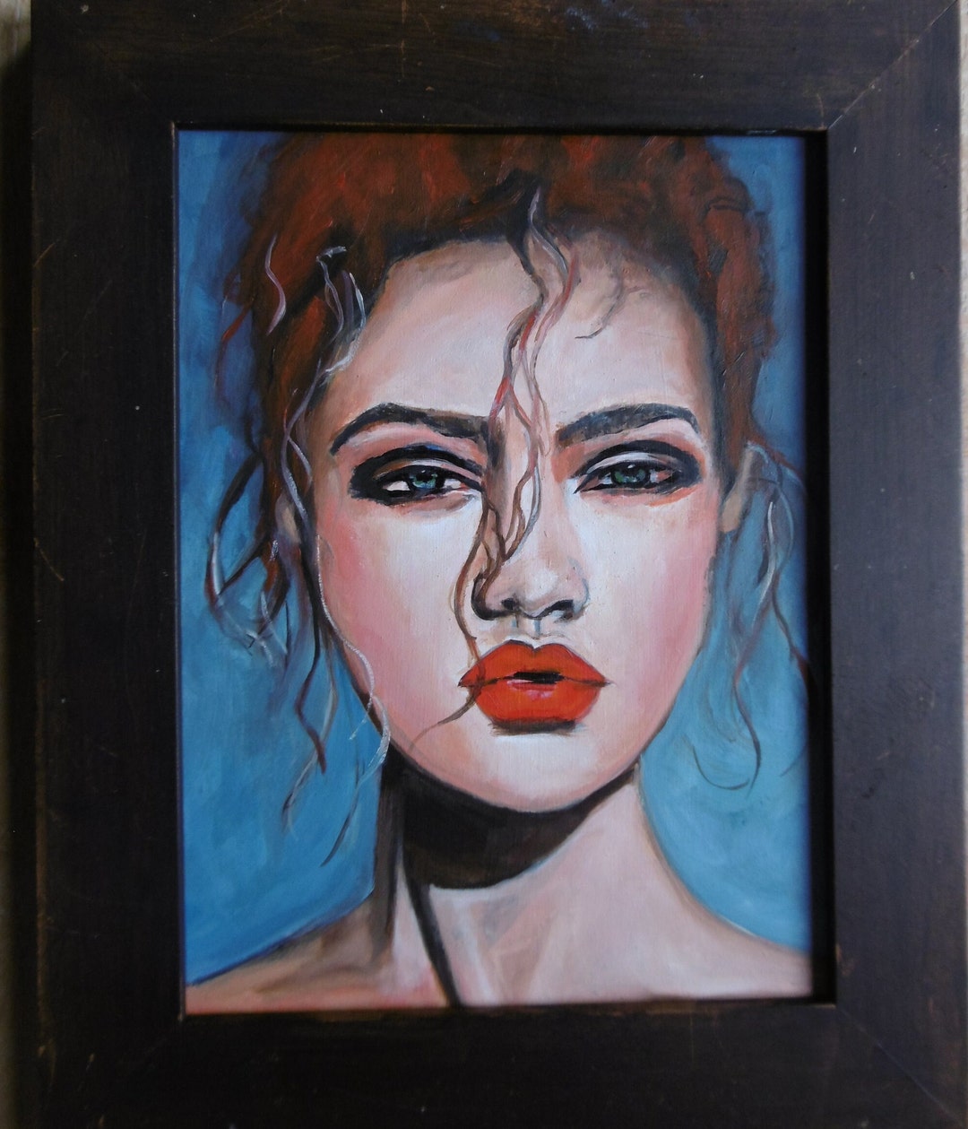 Portrait of a Beautiful Woman , Small Framed Oil Painting - Etsy