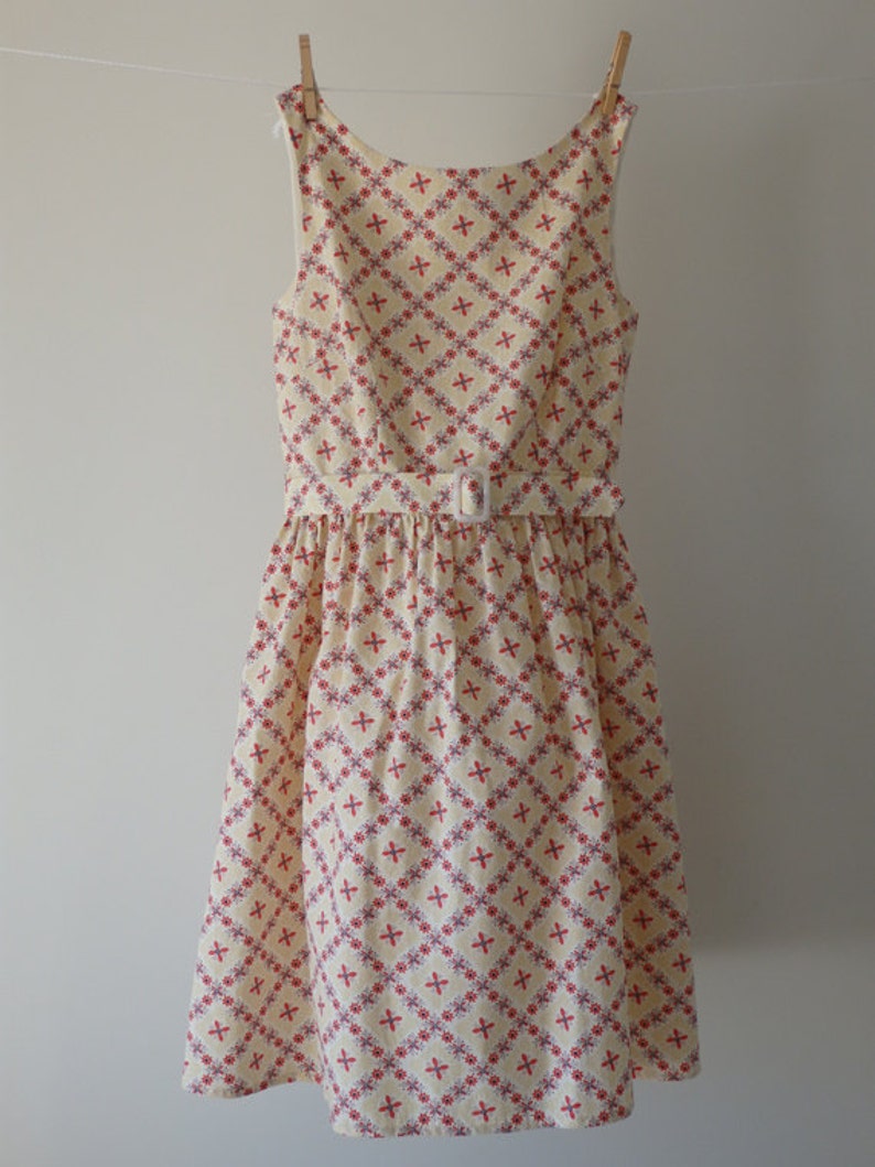 Summer Print Belted 1950s-style Day Dress - Etsy