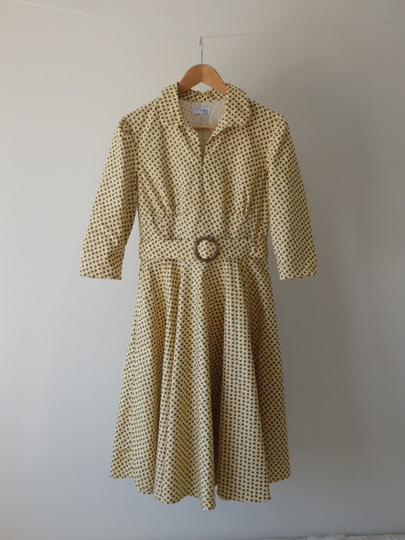 Belted 1950s-style Day Dress - Etsy