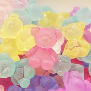 Gummy Bears Beads Acrylic Beads | Color mix, transparent | 18.5x15.5x1 1mm | 5 pieces