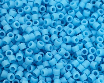2g Miyuki beads 11/0 approx. 2 mm Delica beads light blue matt