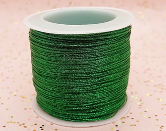 5 Meter Macramee Thread Cord, green , 0.5mm, polyester