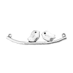 5x Birds Charms / Link | Color: silver