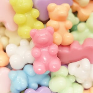 Gummy bear beads acrylic beads color mix 18 mm x 11 mm | 20 piece