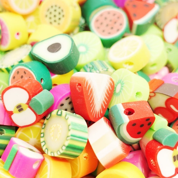 Fruit Mix Beads Polymer Clay Fimo | 10 pieces / 50 pieces