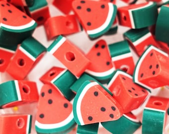 Watermelon Summer Beads Polymer Clay Fimo | 11mm | 5 pieces