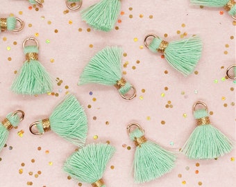 3 Pcs. Tassel Charms / Pendant | Color: turquoise, gold