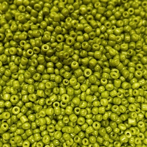 Perle di vetro Rocailles 12/0 (2 mm) colore: verde oliva