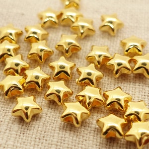 Star Spacer Bead DQ METAL gold plated | delicate, small, minimal | Color: Gold | 2 pieces