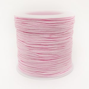 Cordoncino per gioielli in nylon da 5 m, spessore: 0,8 mm, rosa baby | Venduto al metro/taglio