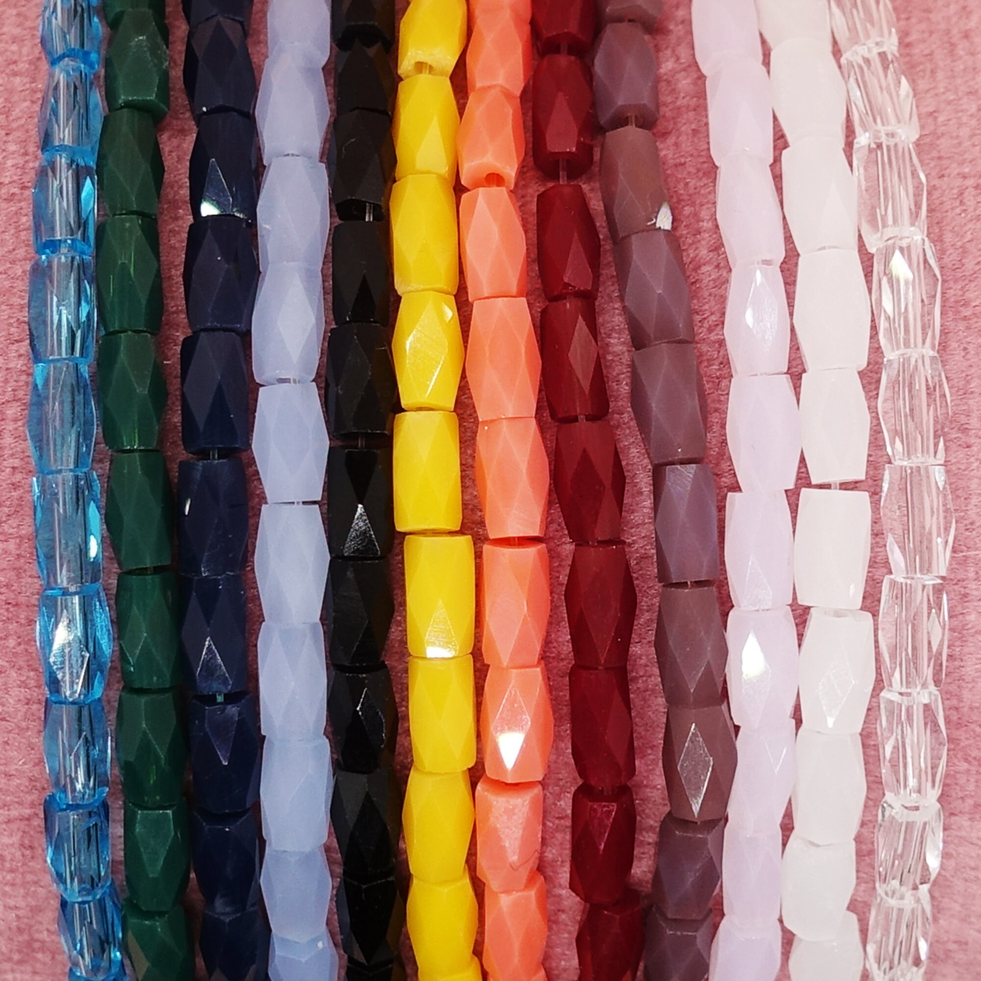10 STERNE FACETTIERTES GLAS KRISTALLPERLEN 13 Mm LILA ROSA