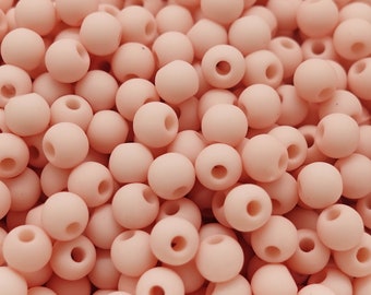 4mm Beads cotton candy pink | acryl mat | 3 gramm = approx. 100 Pcs.