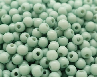 4 mm beads acrylic beads glossy | Color: Soft Green-Blue | 3 grams = approx. 100 pieces