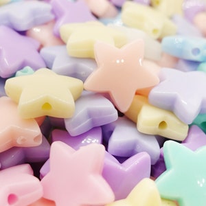 Stars acrylic beads beads colour: mixed colours 14mmx13mm | 10 grams = approx. 20 pieces