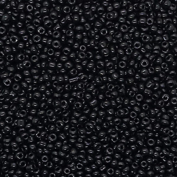 10g Glass seed beads 12/0 (2mm) black