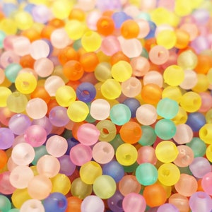 Round beads "Neon Lights" mix acrylic beads | 4mm | approx. 50 pieces