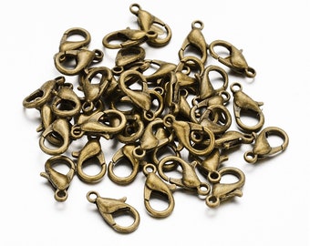 10x Lobster Claw Clasps Color: Bronze